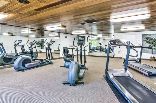 Modern fitness center with state-of-the-art equipment at Meadowlawn Apartments
