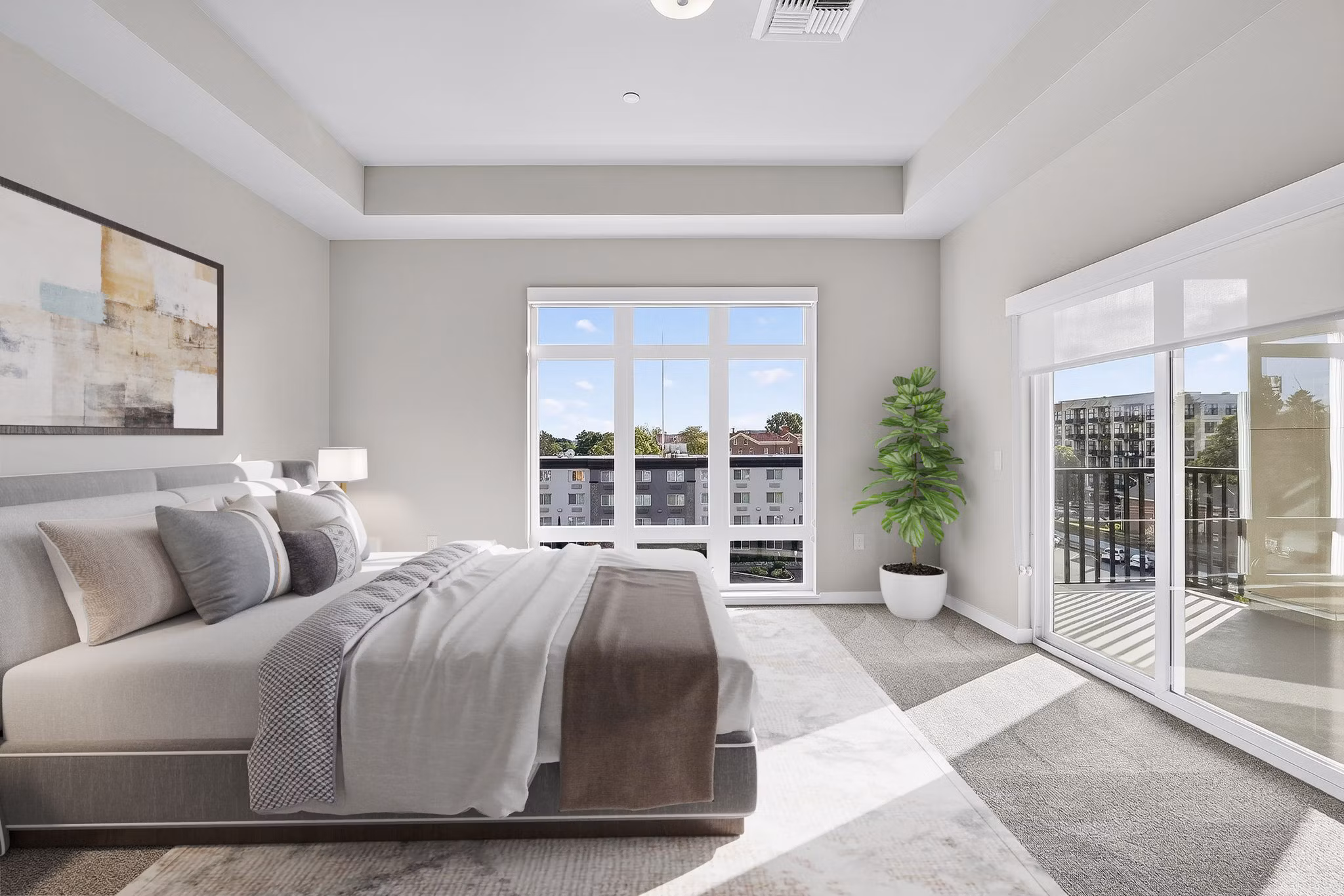 bedroom at The Felix Apartments