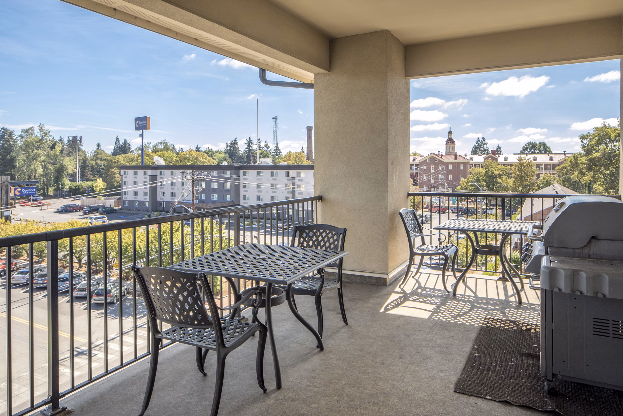 Outdoor BBQ grills at The Felix Apartments, perfect for hosting gatherings and enjoying leisure time