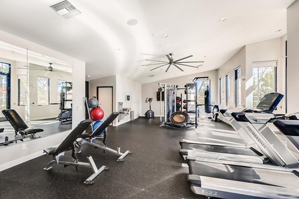 State-of-the-art fitness center with modern equipment at Genoa Lakes Apartments