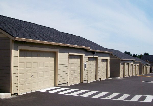 Garage facilities at Timberhill Meadows Apartments featuring ample parking spaces
