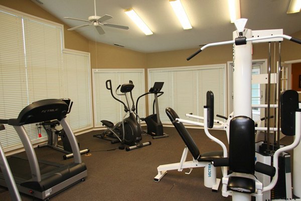 fitness center at Jackson School Village Apartments