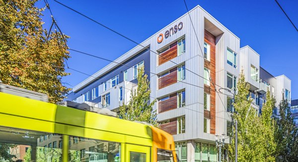 Enso Apartments: Sleek high-rise in vibrant urban setting, showcasing modern architectural design