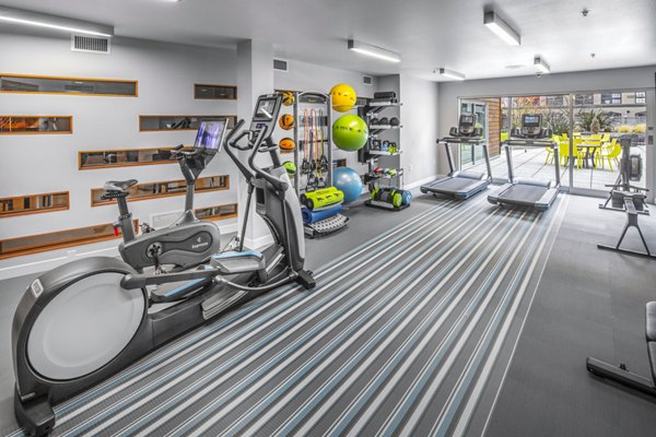 State-of-the-art fitness center with modern equipment at Enso Apartments