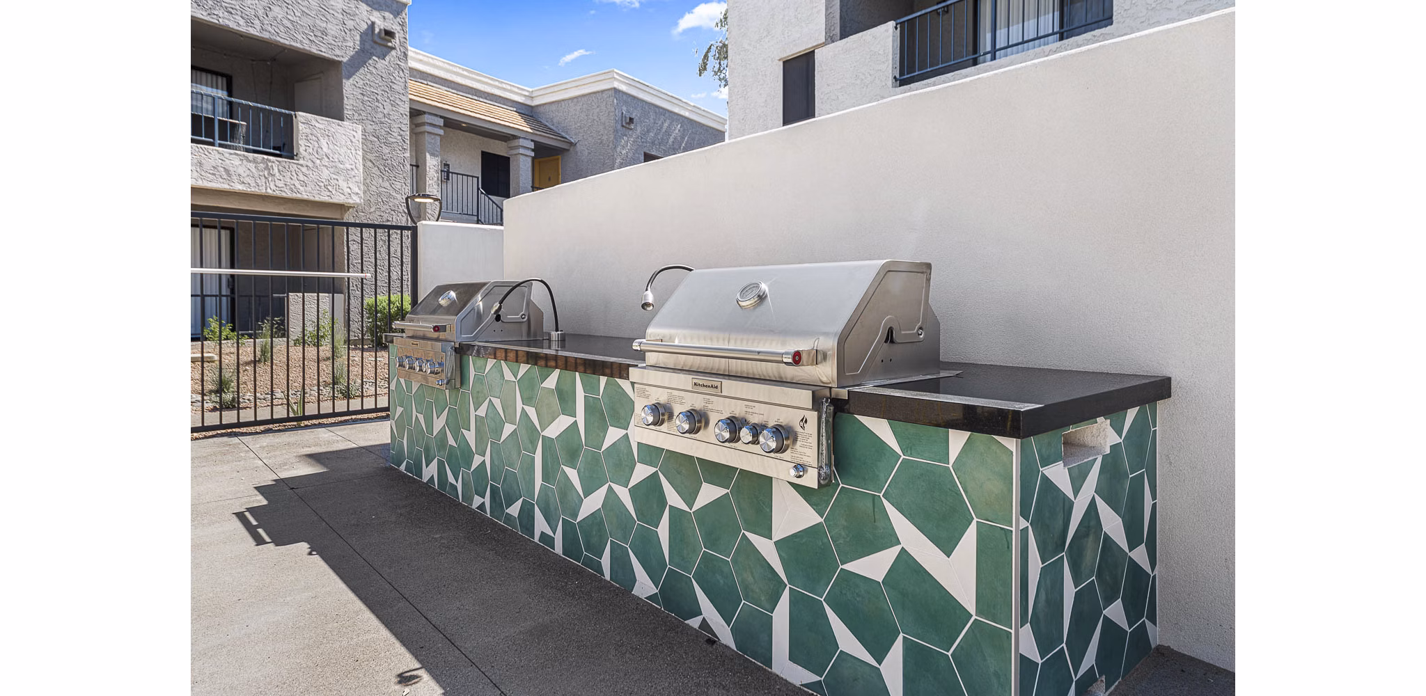 grill area at Rockledge Fairways Apartments