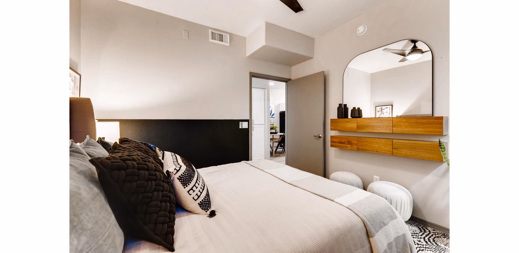 bedroom at Palm Court Apartments