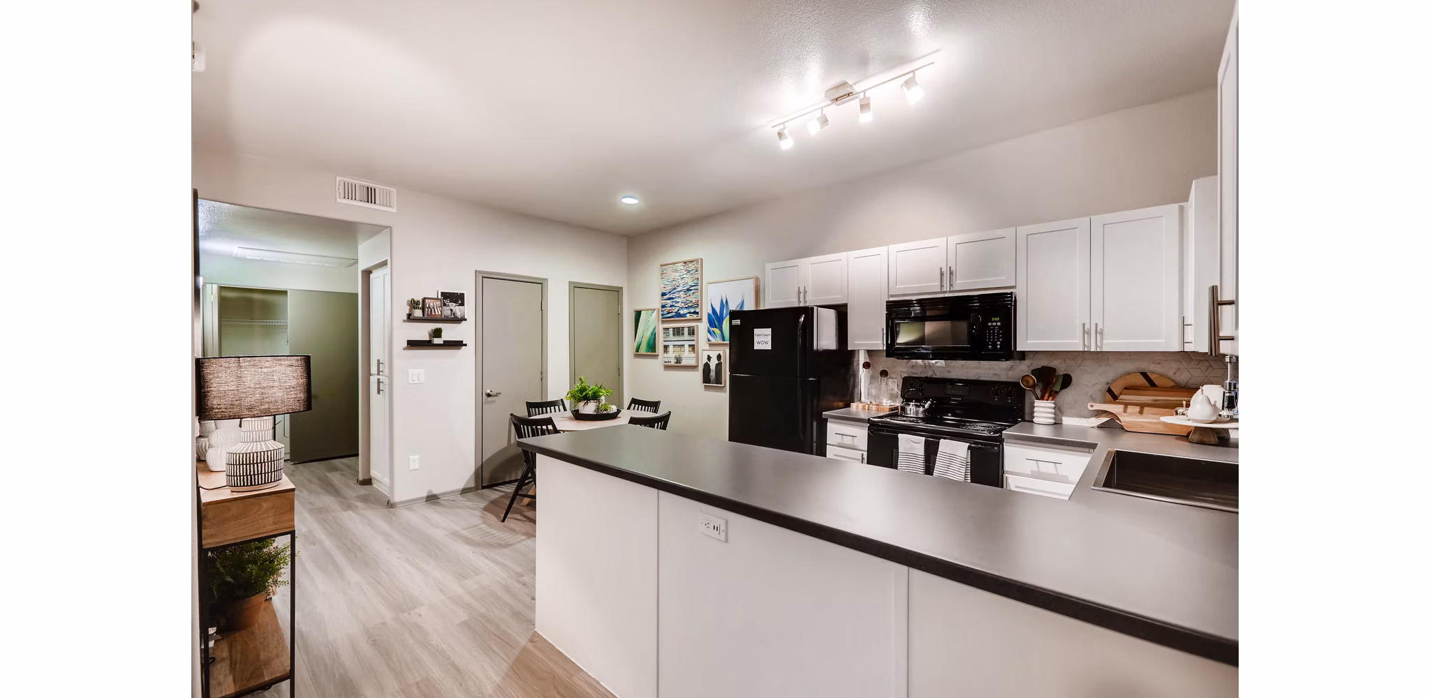 kitchen at Palm Court Apartments