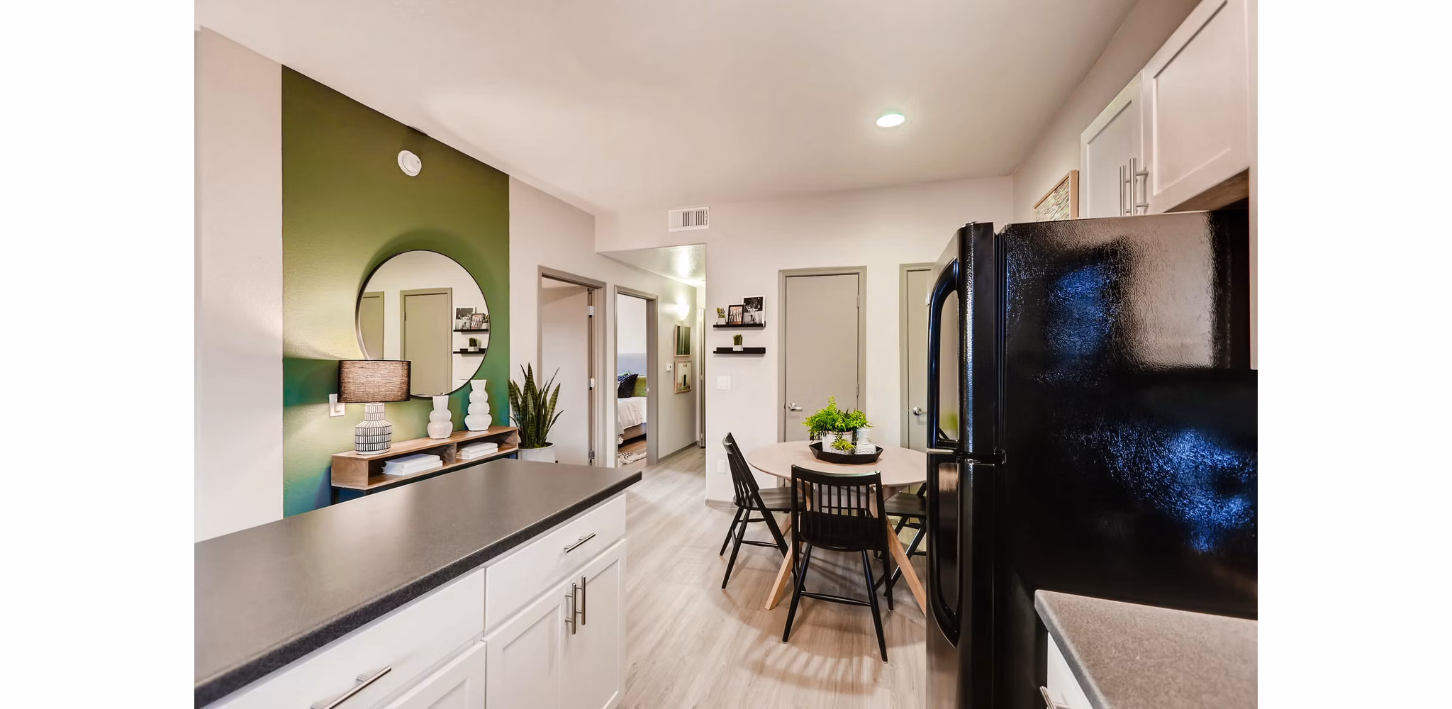 kitchen at Palm Court Apartments