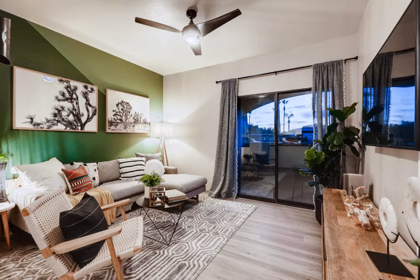 living room at Palm Court Apartments