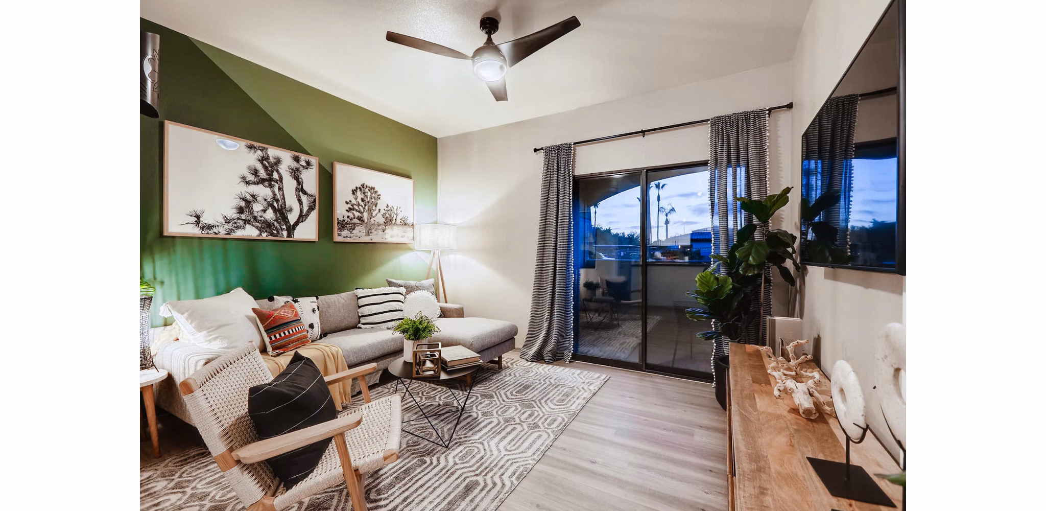 living room at Palm Court Apartments