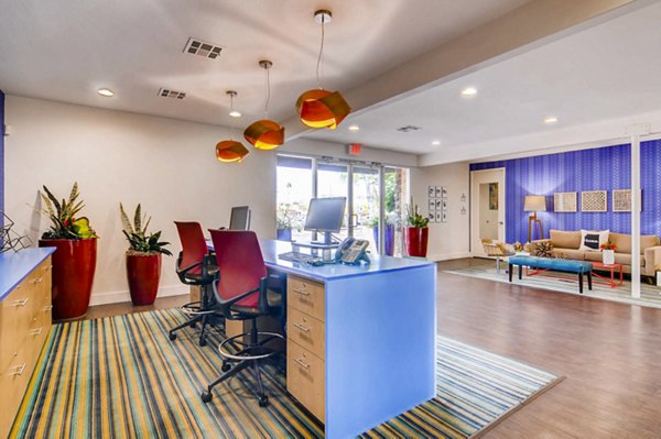 Clubhouse featuring modern lounge and entertainment spaces at Scottsdale Gateway Apartments