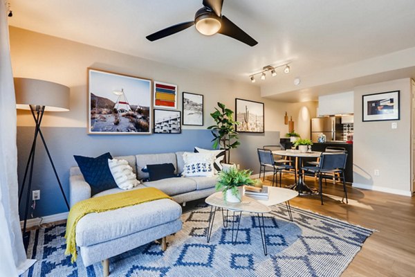 Living room with modern decor and ample natural light at Scottsdale Gateway Apartments