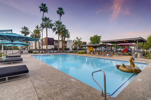 Resort-style swimming pool at Scottsdale Gateway Apartments offering luxurious relaxation