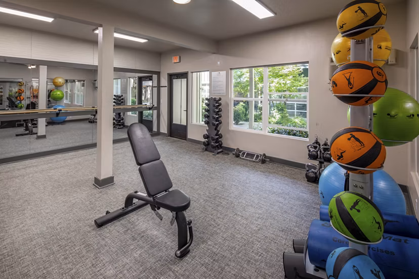fitness center at Canyon Park Apartments
