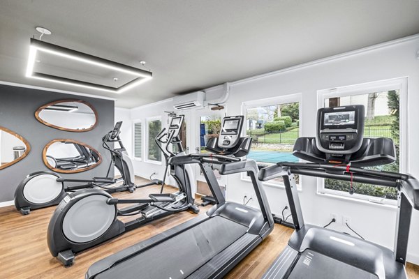 fitness center at Garden Park Apartments