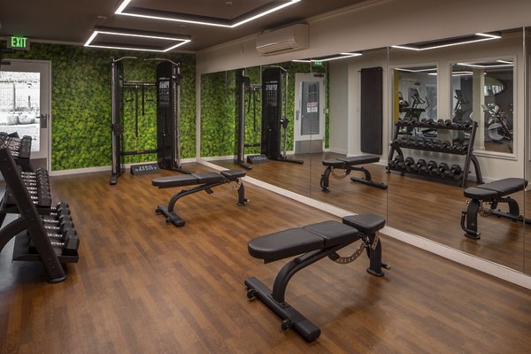 fitness center at Garden Park Apartments