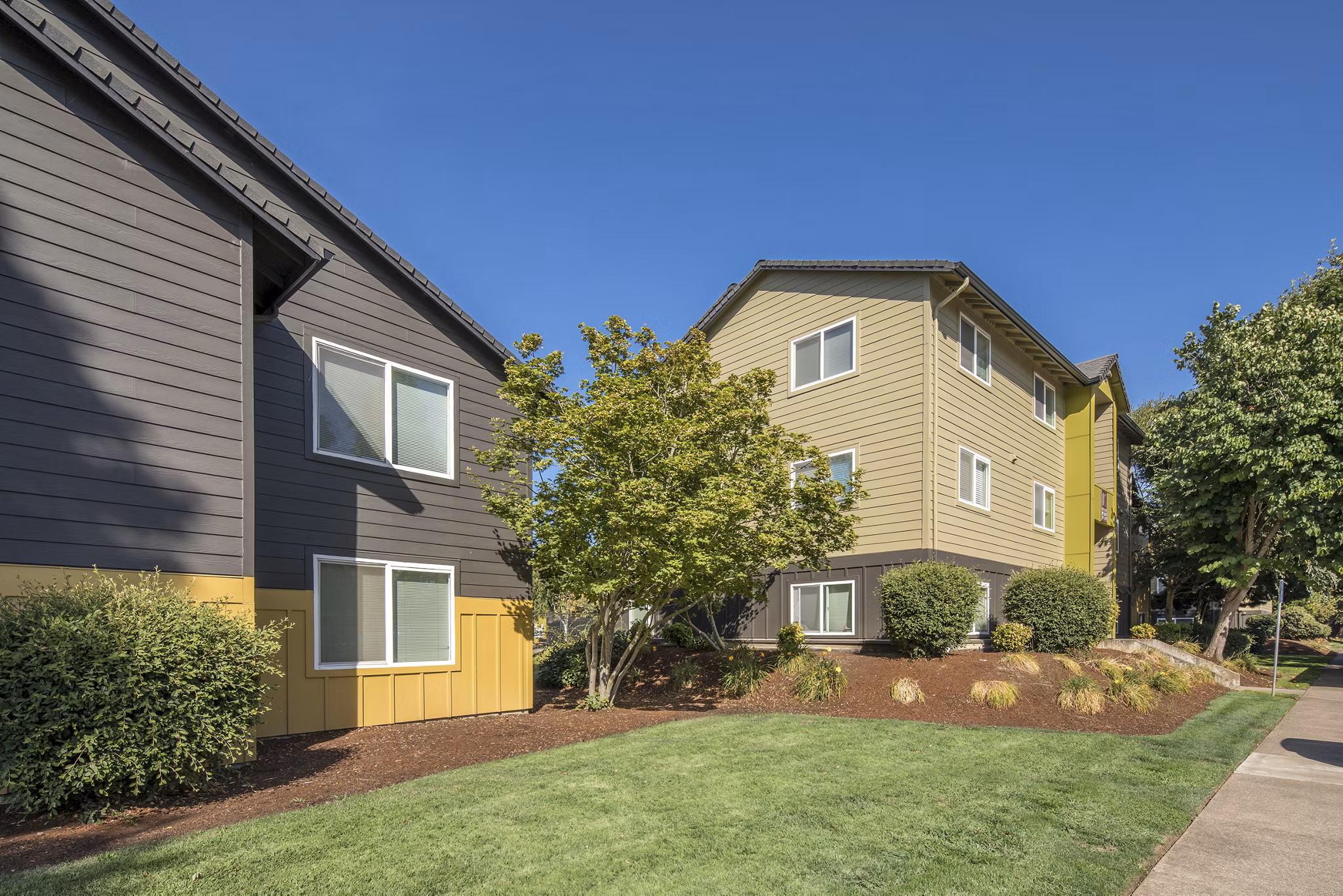 Crescent Park Apartments: Modern luxury apartments amidst lush green landscape in vibrant city neighborhood