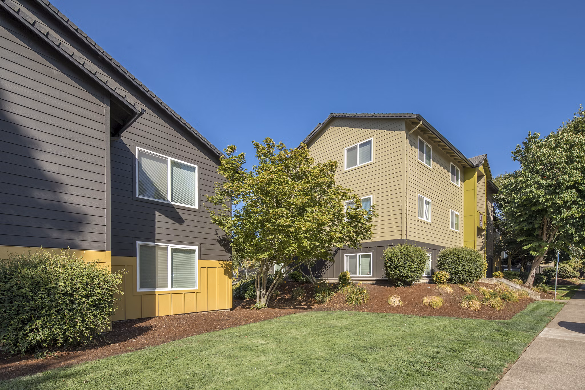 Crescent Park Apartments: Modern luxury apartments amidst lush green landscape in vibrant city neighborhood