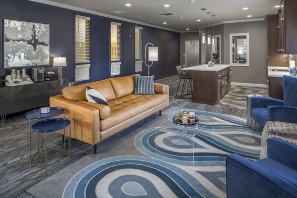 Clubhouse featuring modern lounge and meeting spaces at Parkside Apartments' luxury community