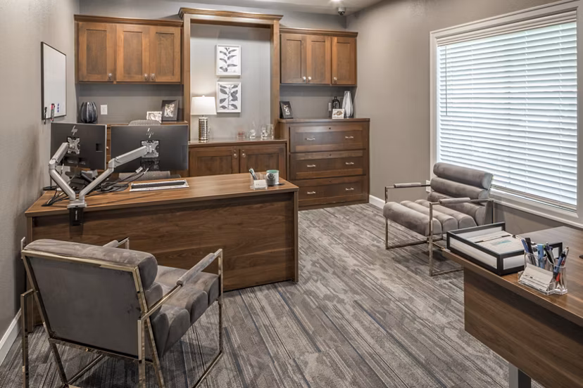 Clubhouse featuring modern lounge and game areas at Parkside Apartments