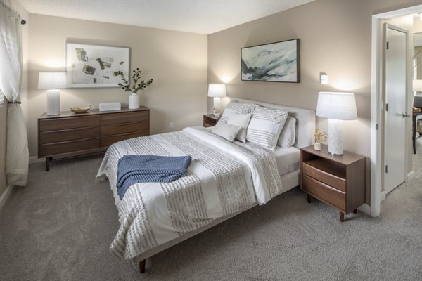 Inviting bedroom with modern decor at Summerfield Apartments