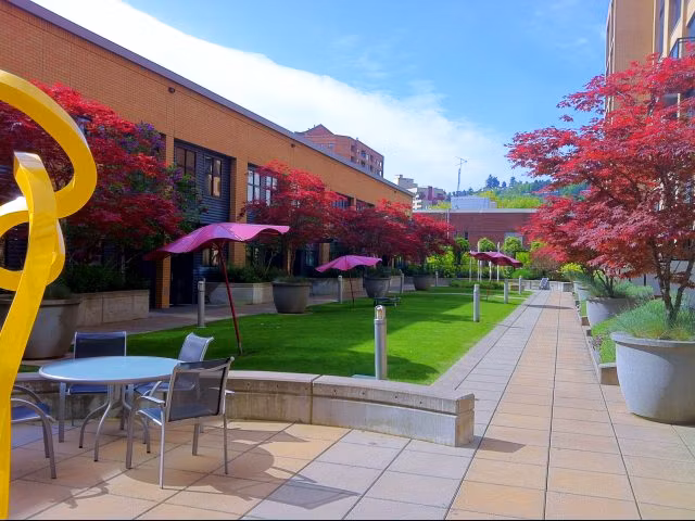 Elegant clubhouse with modern furnishings at Museum Place Apartments