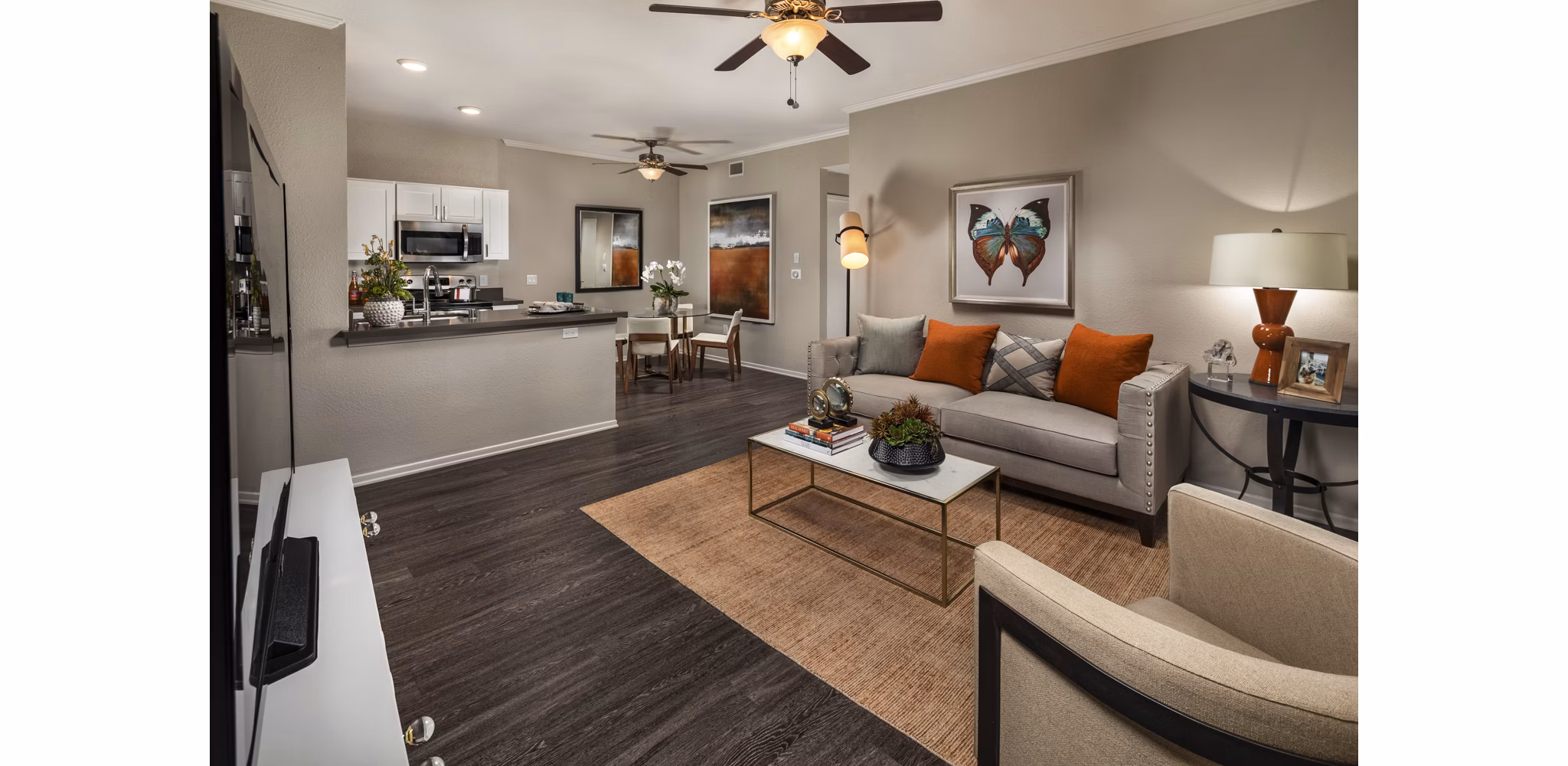 living room at Colonnade Apartments