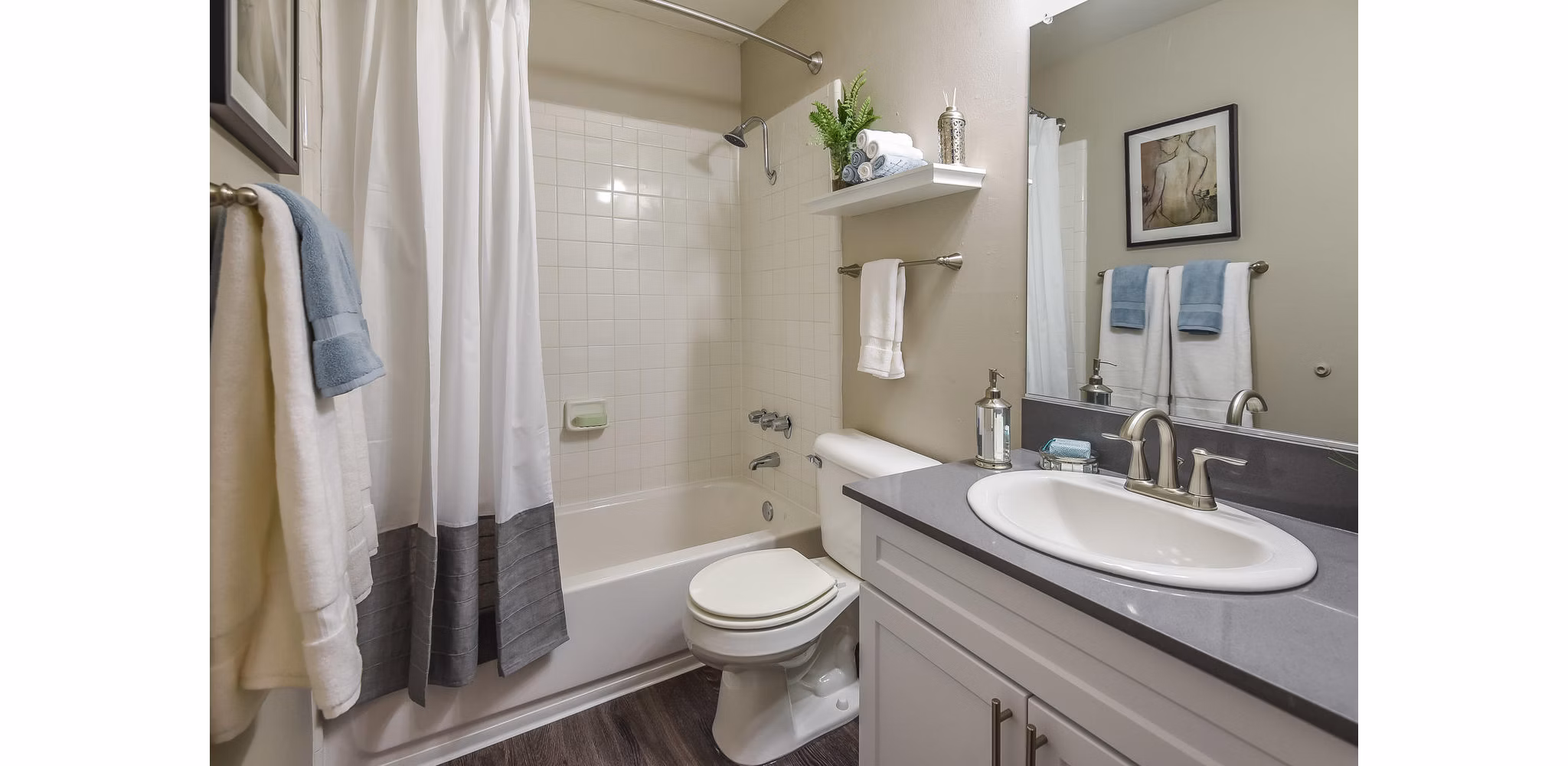 bathroom at The Grove Apartments