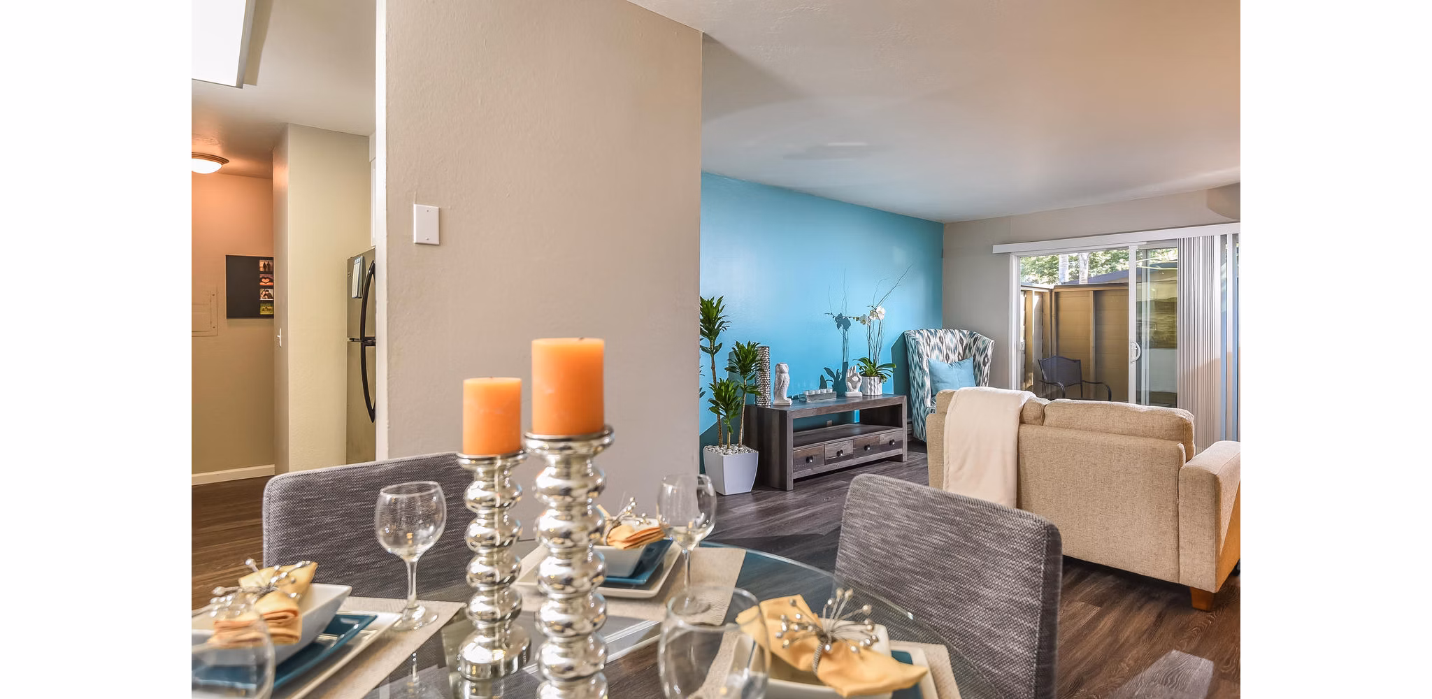 living room at The Grove Apartments