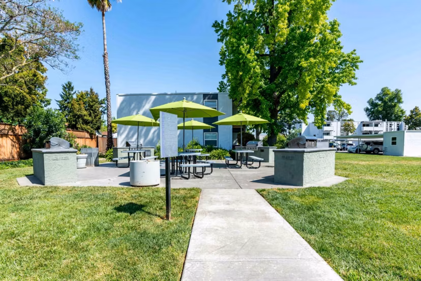 grill area at The Grove Apartments 