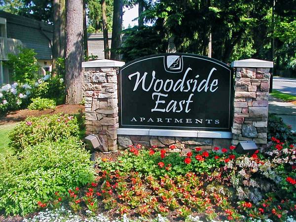 sign at Woodside East Apartments