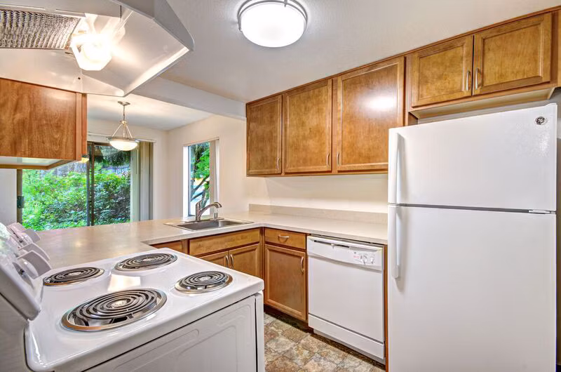 kitchen at Woodside East Apartments 