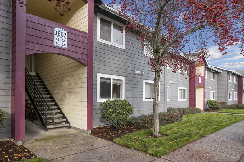 Creekside and Spring Creek: Modern luxury apartment exteriors in a serene suburban setting
