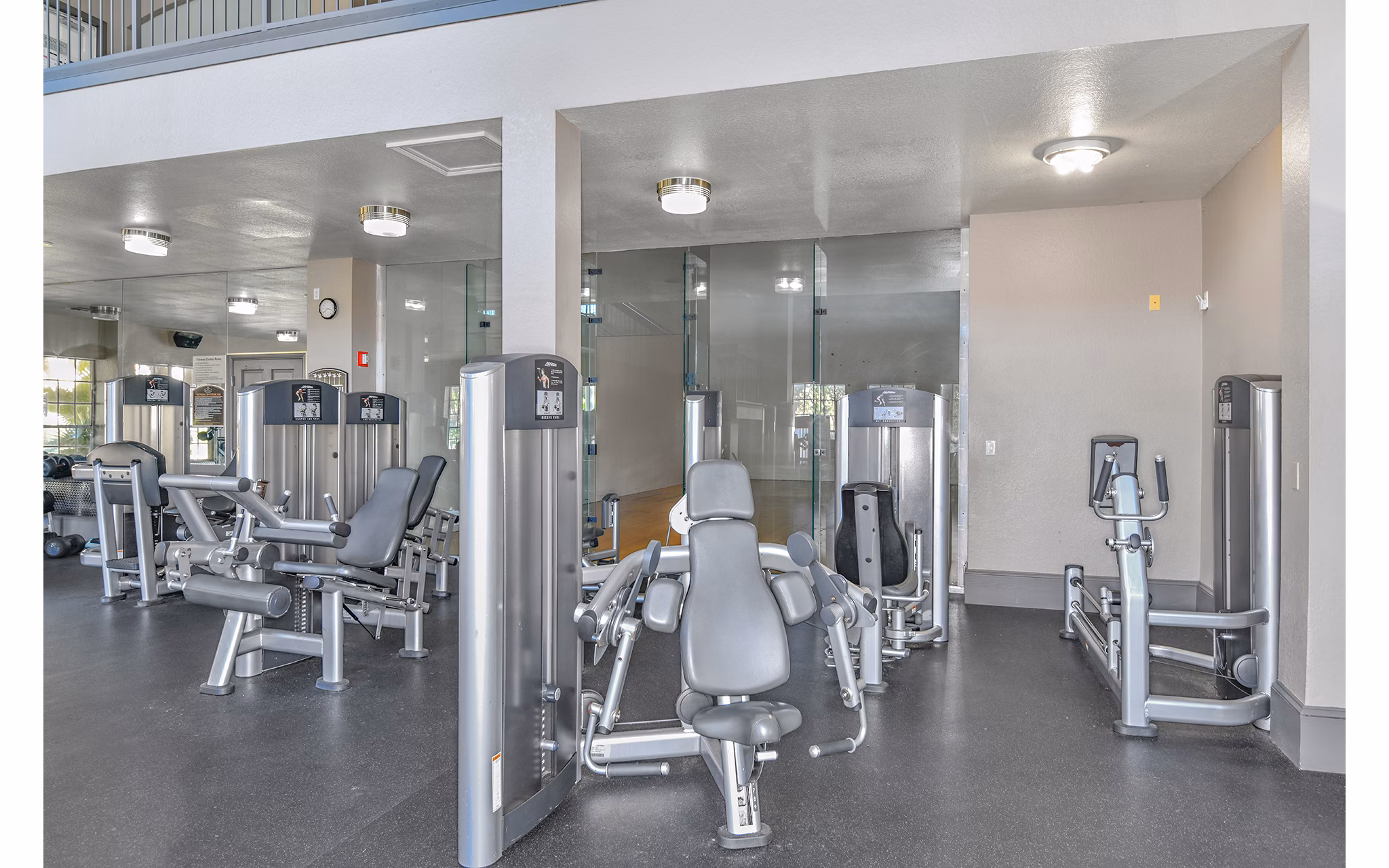 fitness center at Belmont Apartments