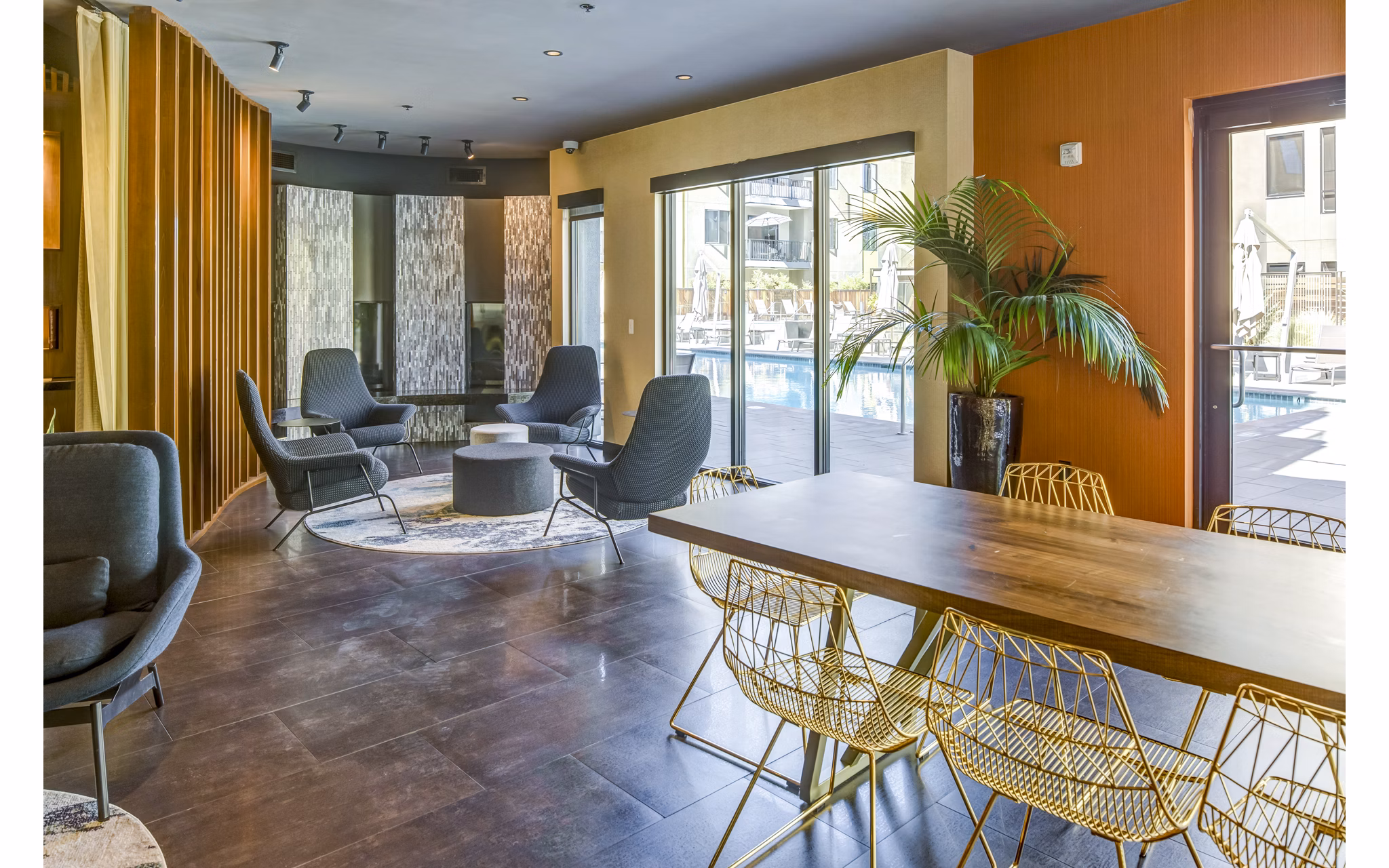 Contemporary clubhouse with stylish lounge areas at Levare Apartments, ideal for social gatherings and events