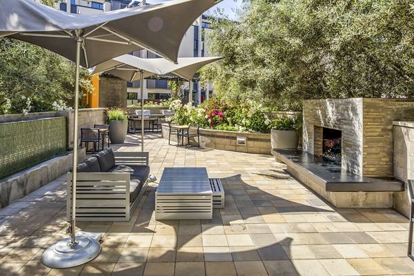 fire pit/patio at Levare Apartments