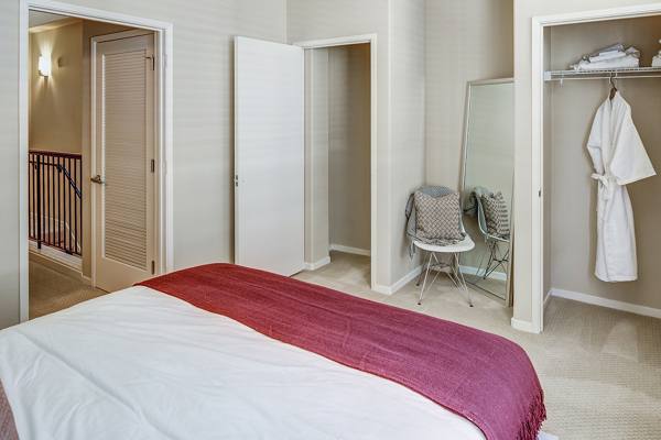 bedroom at Santana Row Apartments
