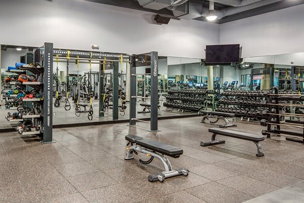 fitness center at Santana Row Apartments