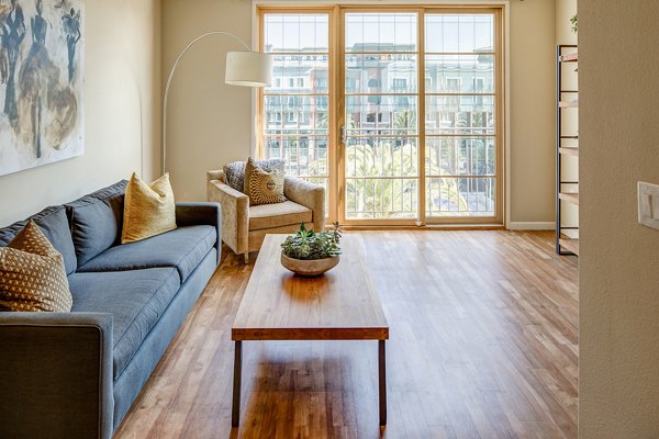 living room at Santana Row Apartments