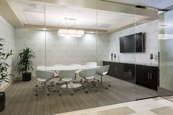 Modern meeting facility featuring sleek design at Wilshire Vermont Station Apartments