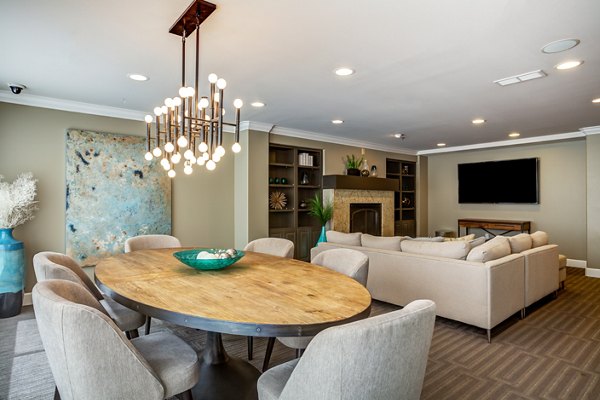 Stylish clubhouse with modern decor at Apex Apartments offering luxury amenities