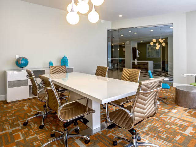 Modern meeting facility with state-of-the-art technology at Apex Apartments