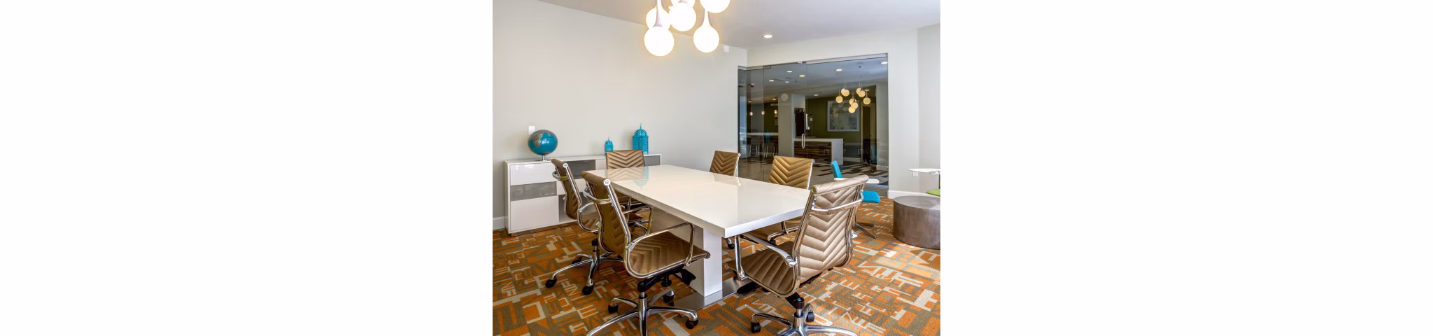 Modern meeting facility with state-of-the-art technology at Apex Apartments
