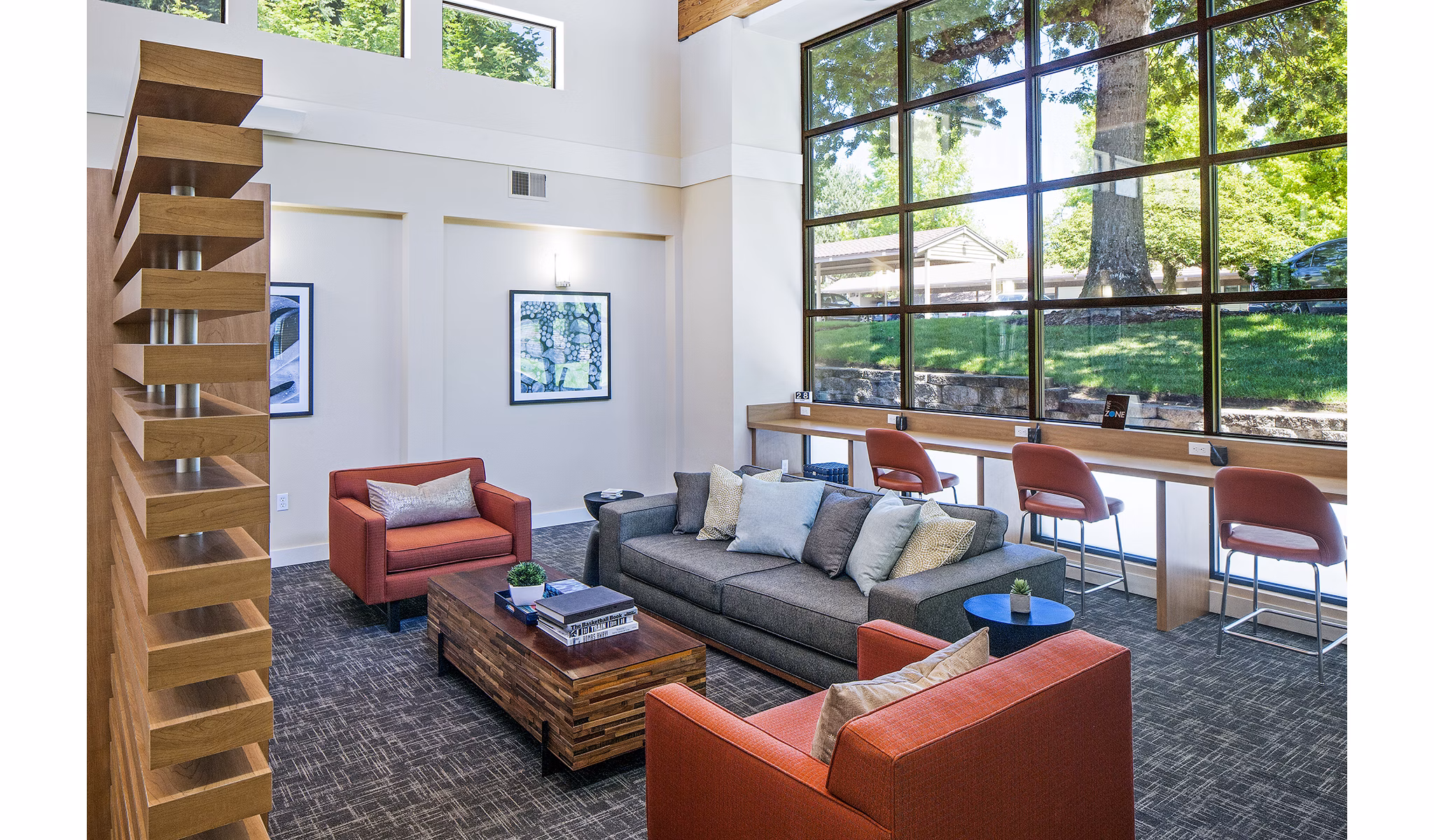 Elegant clubhouse with modern furnishings at Parkridge Apartments