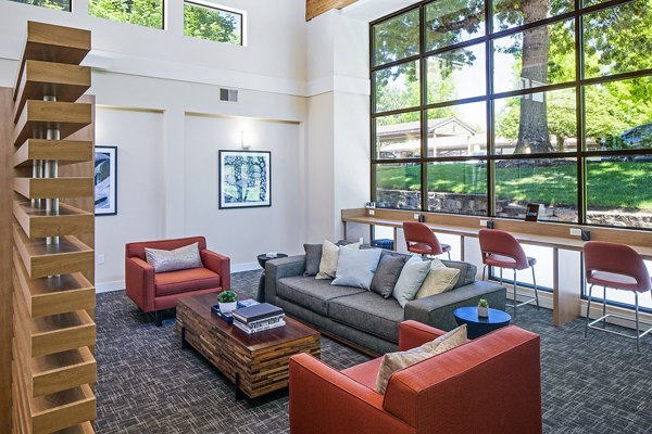 Elegant clubhouse with modern furnishings at Parkridge Apartments