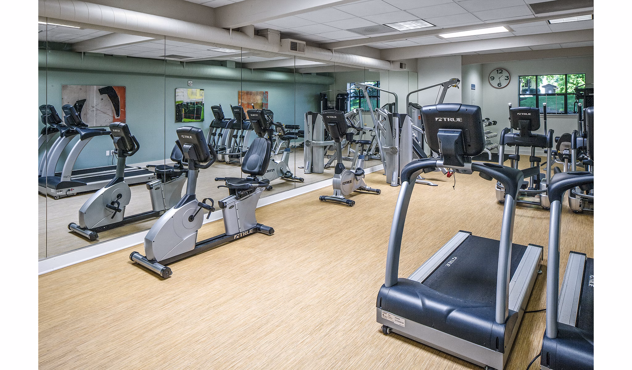 State-of-the-art fitness center at Parkridge Apartments offering modern gym equipment and workout spaces for residents
