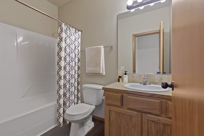 bathroom at The Homestead Apartments