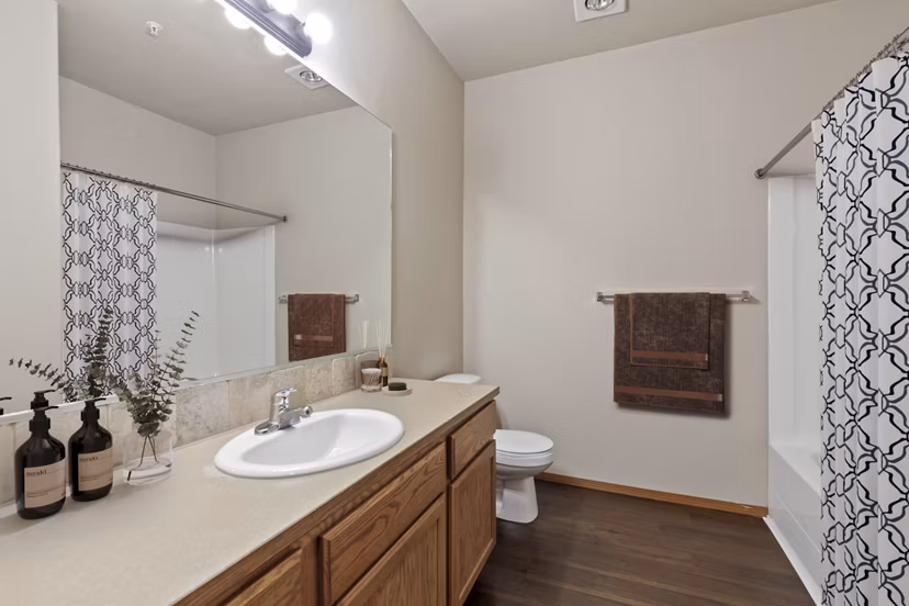bathroom at The Homestead Apartments