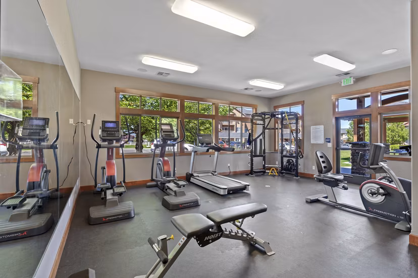 fitness center at The Homestead Apartments