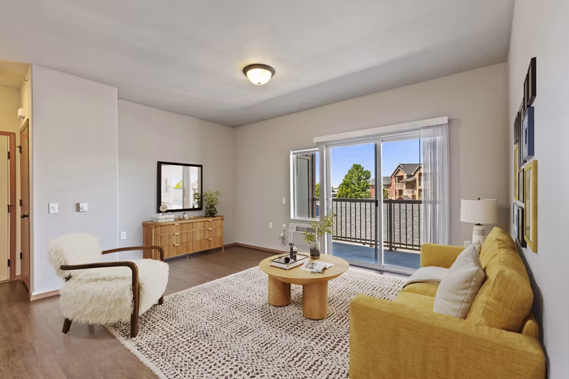 living room at The Homestead Apartments